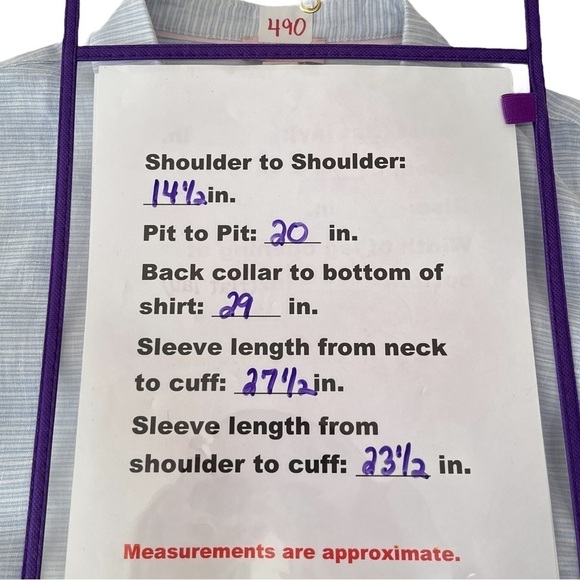 St. Tropez West 100% Linen Blue & White Striped Tunic Blouse Lagenlook Sz. Small - Picture 12 of 13